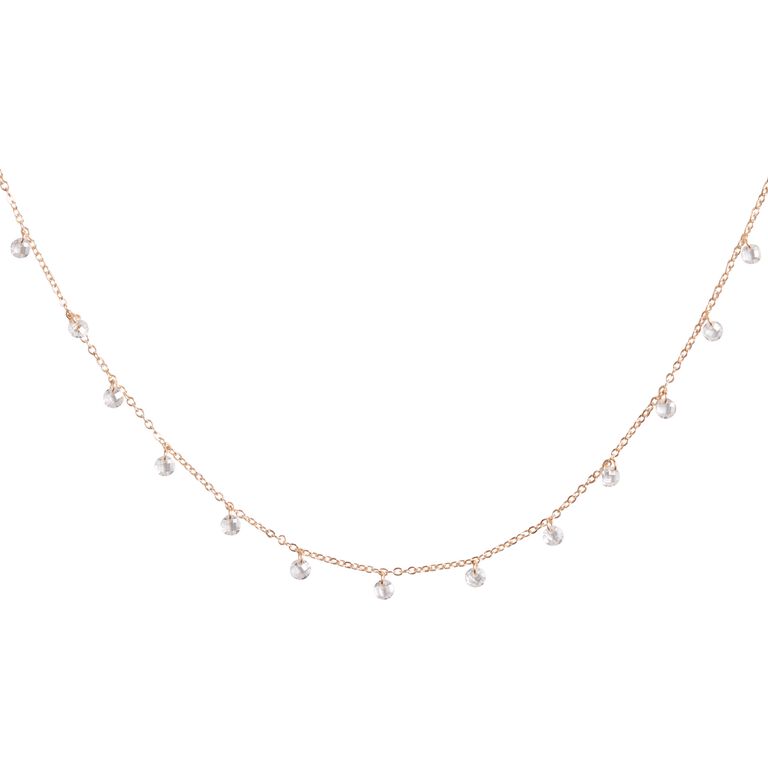 Gold and Cubic Zirconia Delicate Short Necklace image number 1