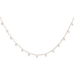 Gold and Cubic Zirconia Delicate Short Necklace