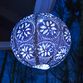 Round Fabric Geometric Solar LED Lantern image number 1