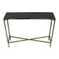 Brune Black Stone Top and Antique Gold Metal Console Table image number 1