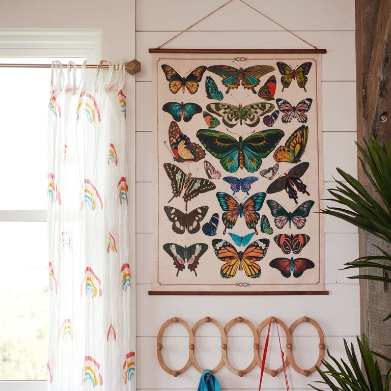 Butterfly Linen Scroll Wall Hanging image number 2