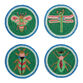 Green And Blue Beaded Bug Coasters 4 Pack image number 0