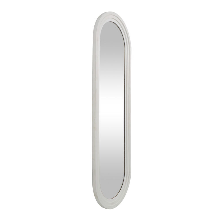 Oval White Wood Full Length Mirror image number 3