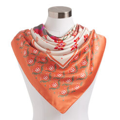 Square Orange And Magenta Recycled Patchwork Scarf