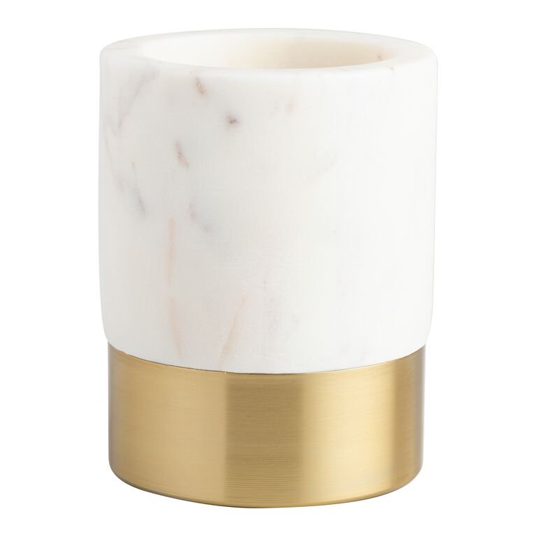 Maxwell Marble And Gold Metal Pencil Cup image number 1