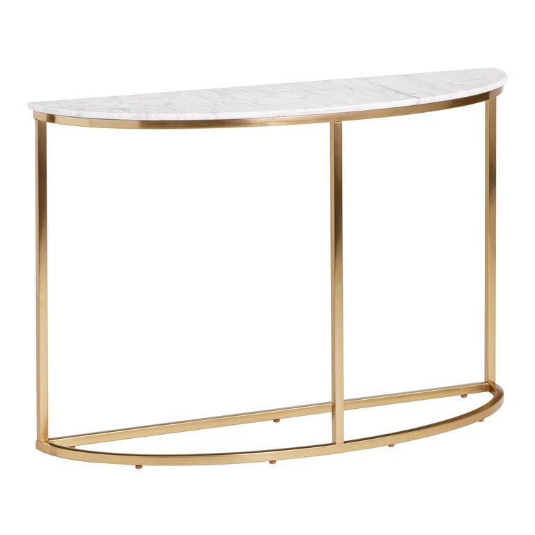 Half Round White Marble Milan Console Table image number 1