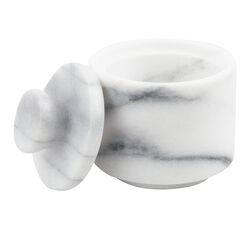 White Marble Salt Cellar with Lid
