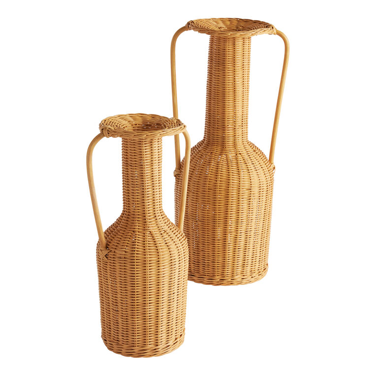 Cassia Rattan Floor Vase With Handles image number 1