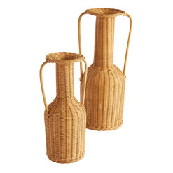 Cassia Rattan Floor Vase With Handles