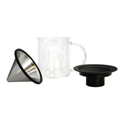 Glass Pour Over Coffee Cup and Reusable Filter Set