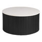 Corey Round Onyx Wood Marble Top Fluted Coffee Table image number 0