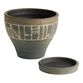 Ancient Etched Ceramic Planter With Tray image number 1