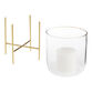 Clear Glass Hurricane Candle Holder With Gold Stand image number 1