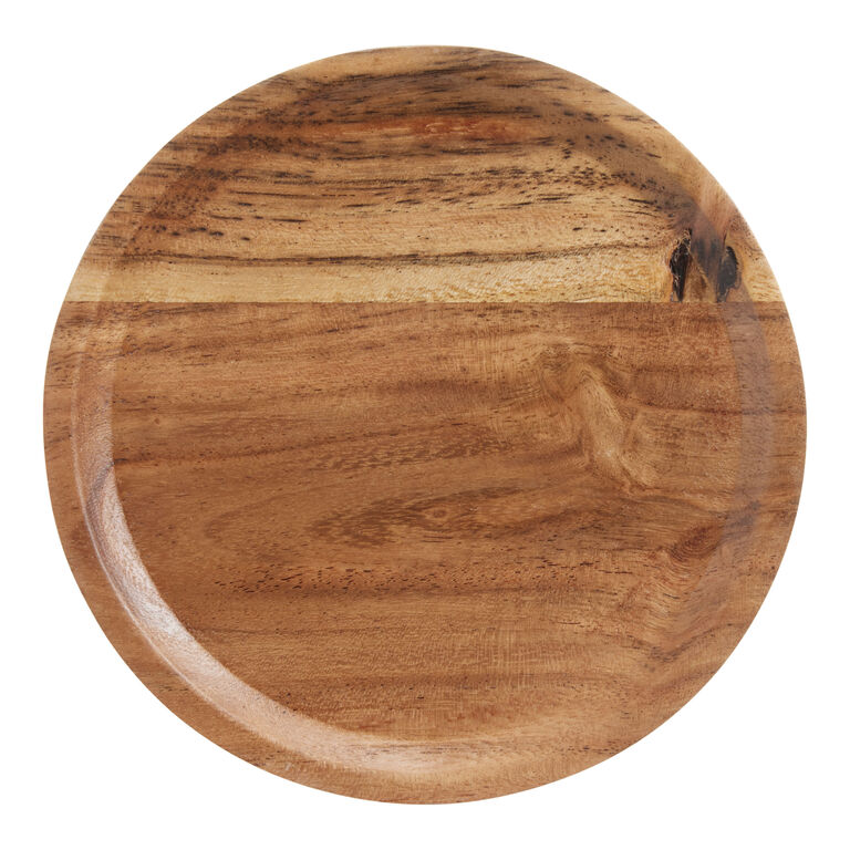 Natural Acacia Wood Snack Plate image number 1