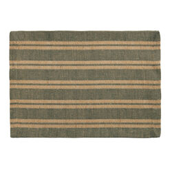 Green And Tan Jute Stripe Placemat Set of 4