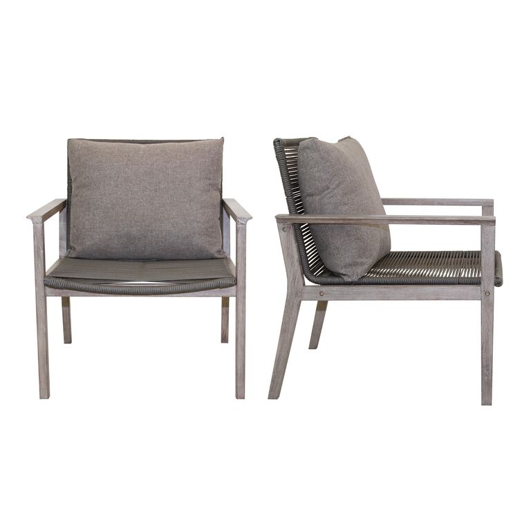 Loft Gray Rope Outdoor Lounge Chair Set of 2 image number 1