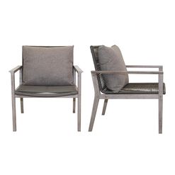 Loft Gray Rope Outdoor Lounge Chair Set of 2