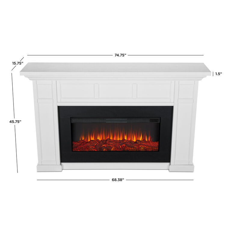 Wildegarde White Wood Electric Fireplace Mantel image number 7