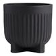Taylor Large Black Cement Fluted Footed Outdoor Planter image number 2