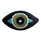 Teal and Black Evil Eye Gusseted Throw Pillow image number 0