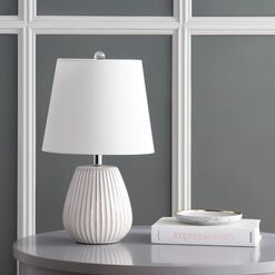 Brock White Ceramic Ribbed Table Lamps Set Of 2