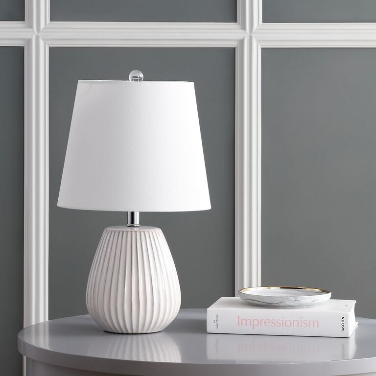 Brock White Ceramic Ribbed Table Lamps Set Of 2 image number 2