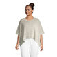 Carly Marled Gray Cropped Sweater image number 0