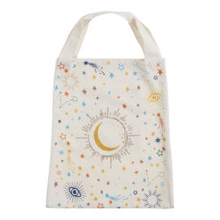 Multicolor Celestial Embroidered Canvas Tote Bag