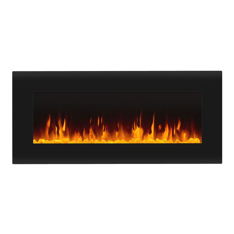 Fyre Black Steel Wall Mounted Electric Fireplace image number 1