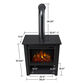 Arcti Black Steel Electric Fireplace with Shelf image number 6