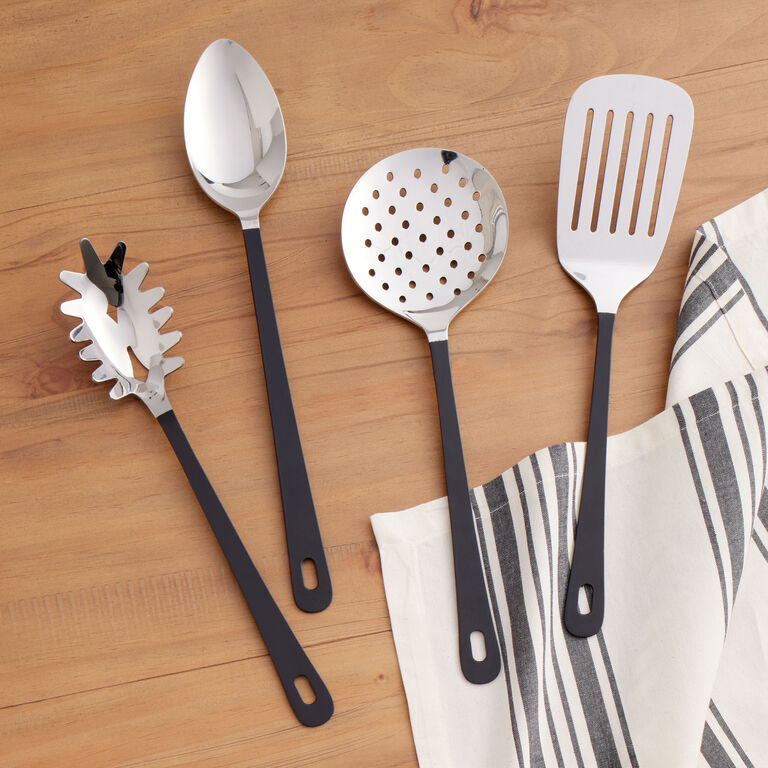 Matte Black and Brass Kitchen Utensil Collection image number 1