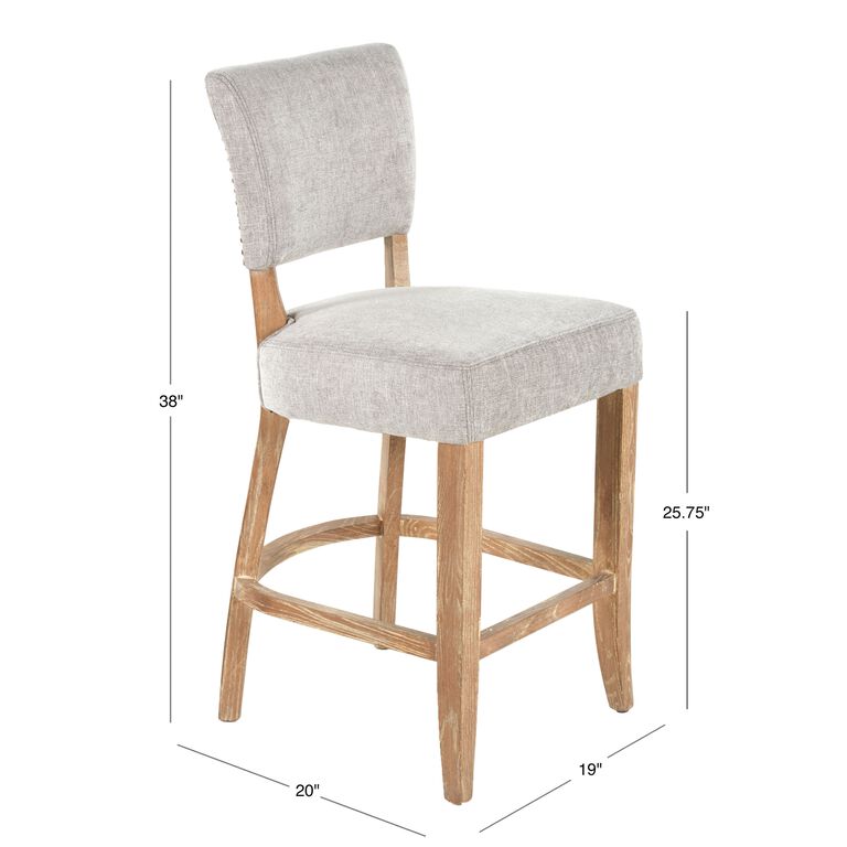 Monroe Oatmeal Upholstered Counter Stool image number 5