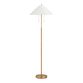 Brass and Faux Rattan Empire 2 Light Floor Lamp image number 0