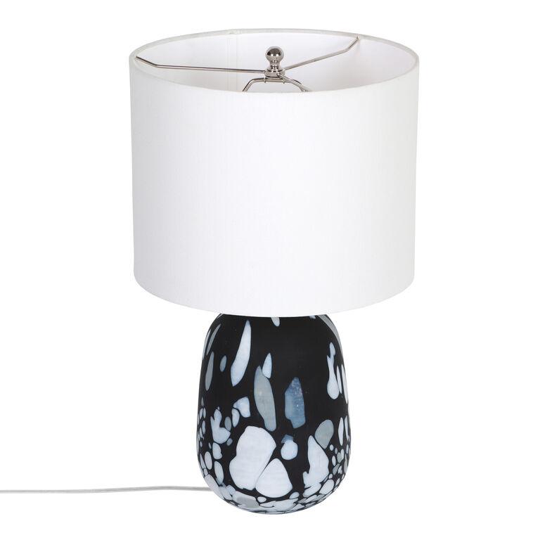 Alana Blue And White Glass Organic Dot Table Lamp image number 3