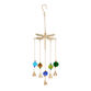 Gold Metal Dragonfly and Multicolor Bead Wind Chime image number 0