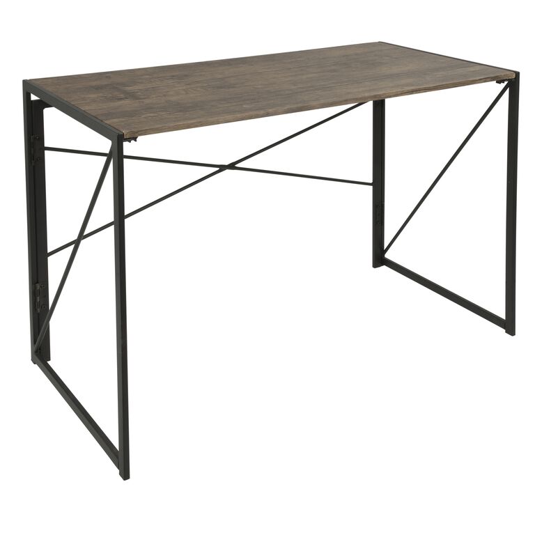 Avery Espresso Wood and Metal Desk image number 1