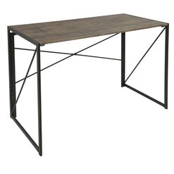 Avery Espresso Wood and Metal Desk