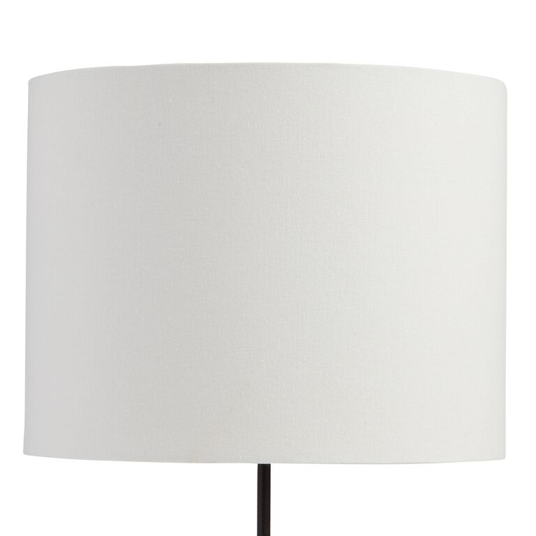 White Linen Drum Table Lamp Shade with Gold Lining image number 1