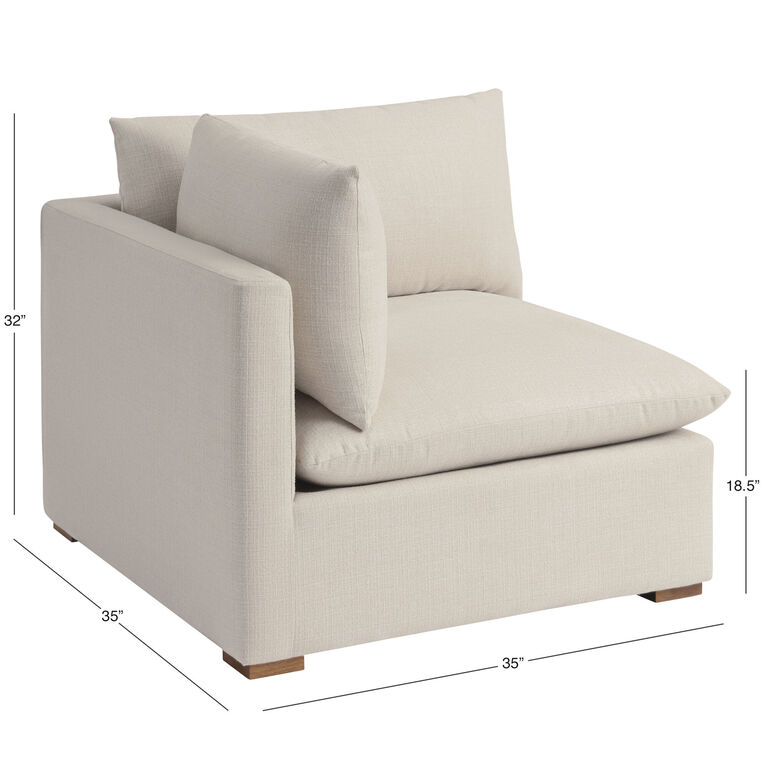Weston Sand Pillow Top Modular Sectional Corner End Chair image number 7