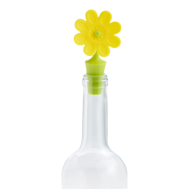 Silicone Flower Bottle Stopper Set of 3 image number 2