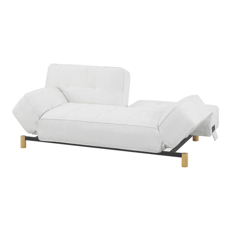 Layton Ivory Tufted Convertible Sleeper Sofa with USB Ports image number 3