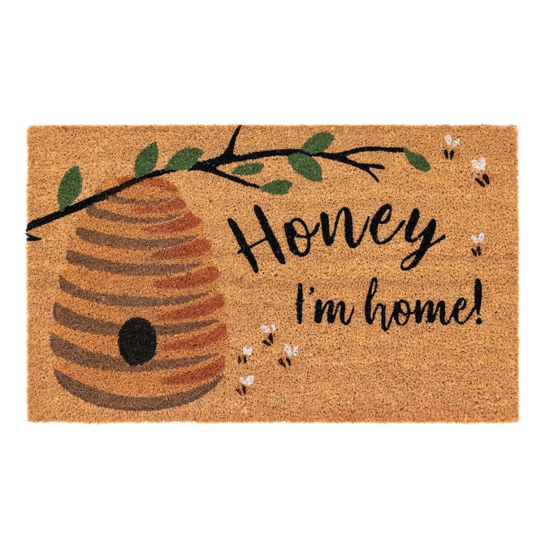 Honey Beehive Coir Doormat image number 1