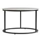 Milan Round White Marble and Metal Coffee Table image number 2
