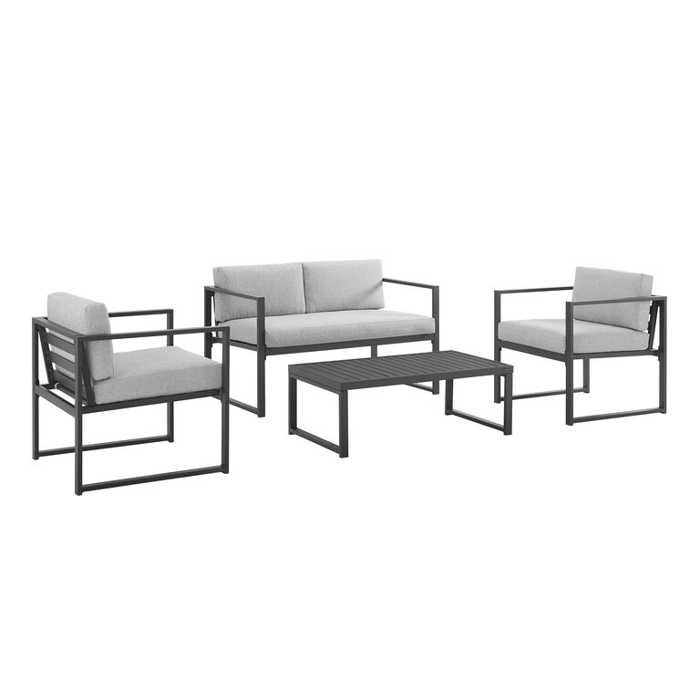 Echo Black Aluminum Modern 4 Piece Outdoor Furniture Set image number 1