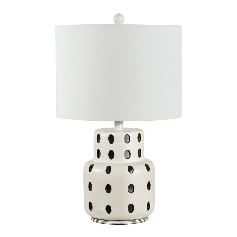 Alfege White And Black Resin Dot Table Lamp image number 1