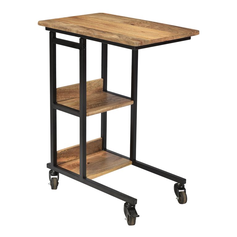 Hays Wood And Iron Rolling Desk With Shelves image number 1