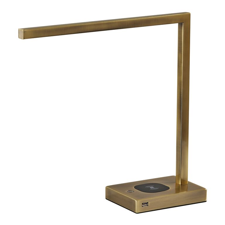 Seward Metal LED Desk Lamp With USB And Charging Pad image number 1