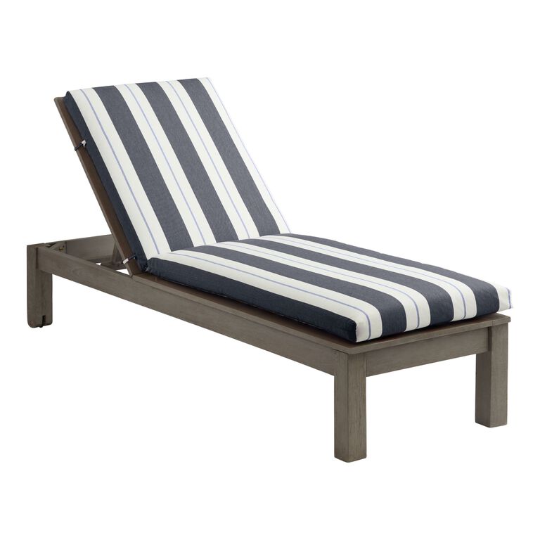 Sunbrella Navy Stripe Outdoor Chaise Lounge Cushion image number 4