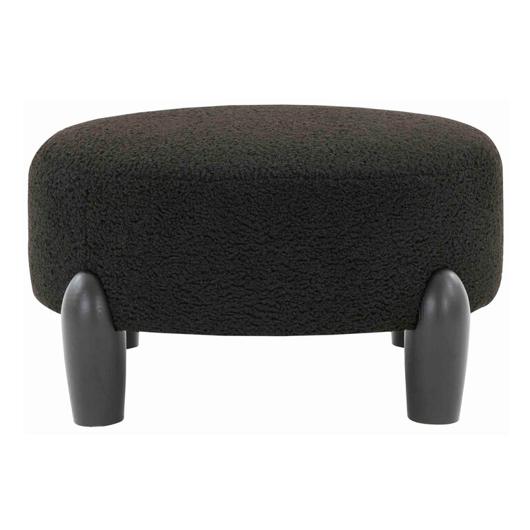 Barlow Round Faux Shearling Upholstered Ottoman  image number 3