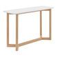 Oxford Matte White and Natural Wood Console Table image number 0